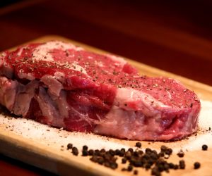 beef steak on cutting board